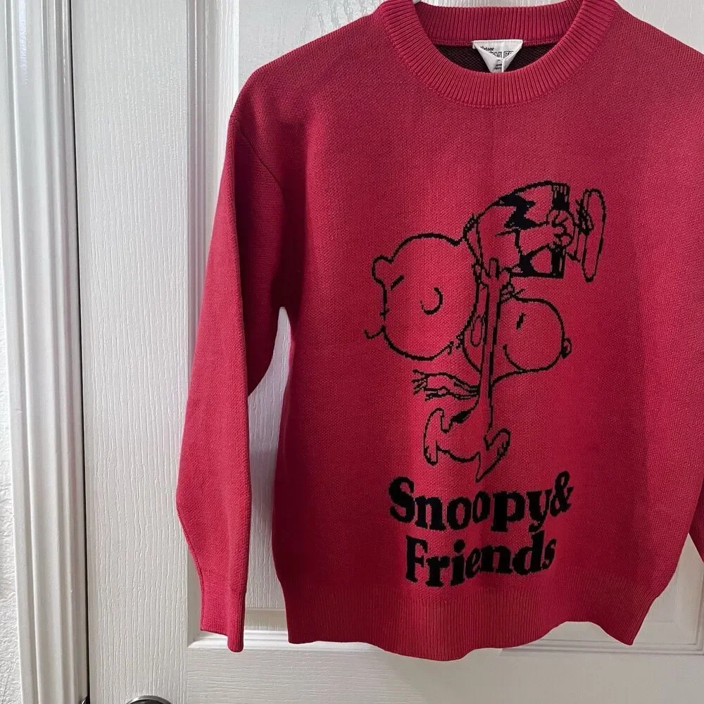 Vintage Peanuts x Bayflow Snoopy & Friends Knit Sweater Kids SZ 140 US 9-11 NWT